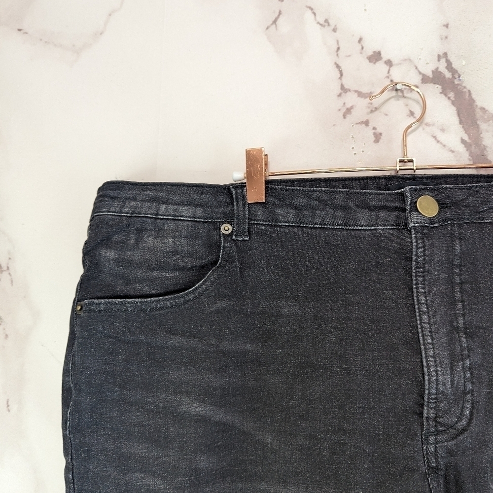 Universal Standard Jeans Womens 24 Black 10 Mid Rise Skinny Distressed - Picture 2 of 12